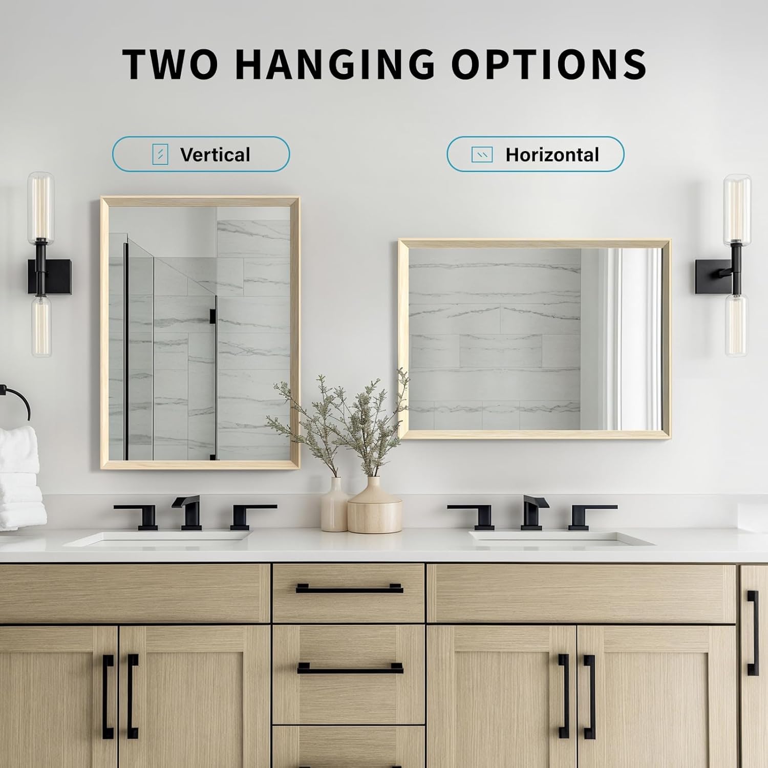 Framed Farmhouse Gold Wall Mirror — 30" - View 9
