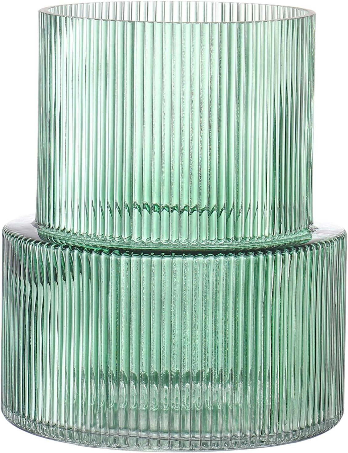 Modern Black Flower Vase — 5" — Green