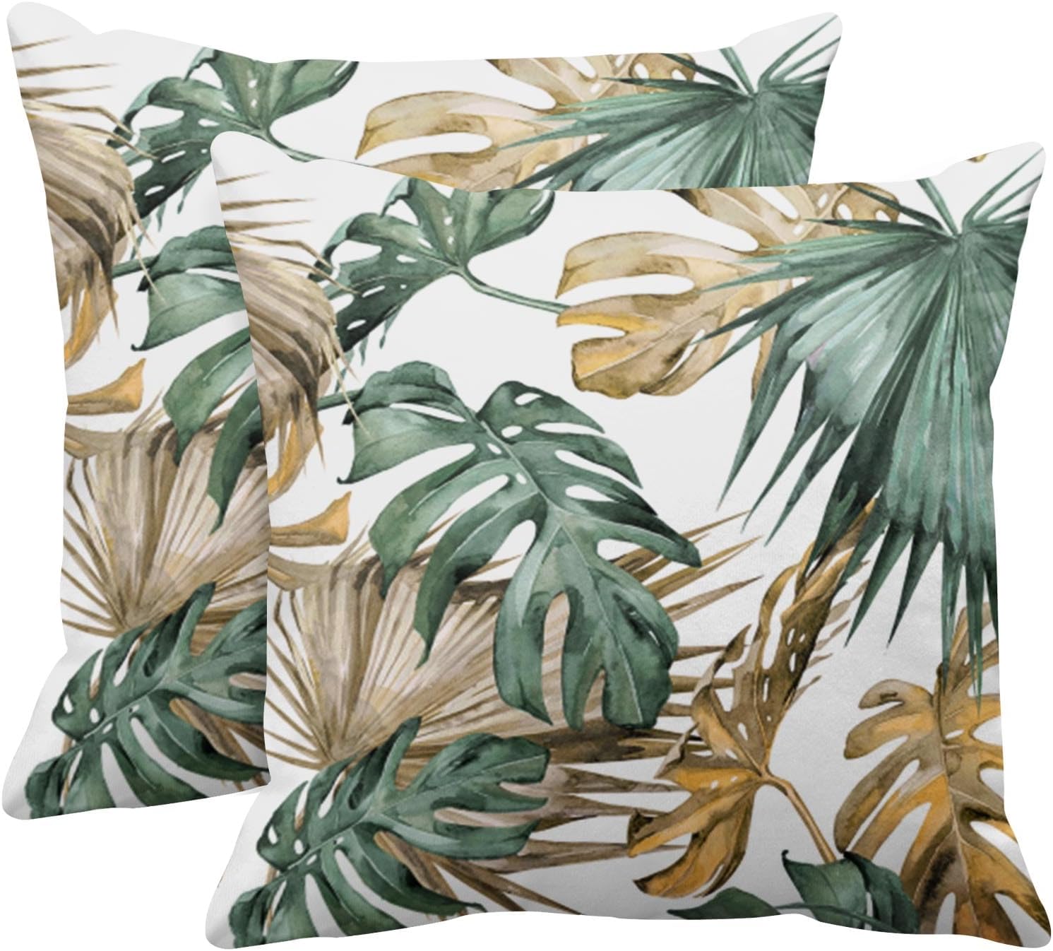 Boho Green Throw Pillow Cover — 18" — 18" x 18" (Pack of 2)