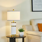 USB Luxe Blue Bedside Lamp — 28" - View 6