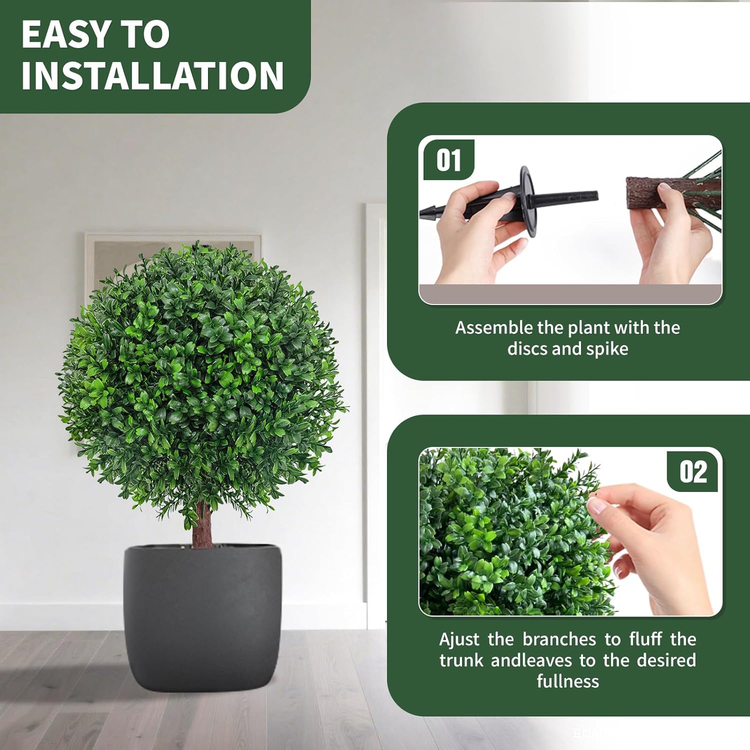 Green Artificial Plant — 26" - View 4