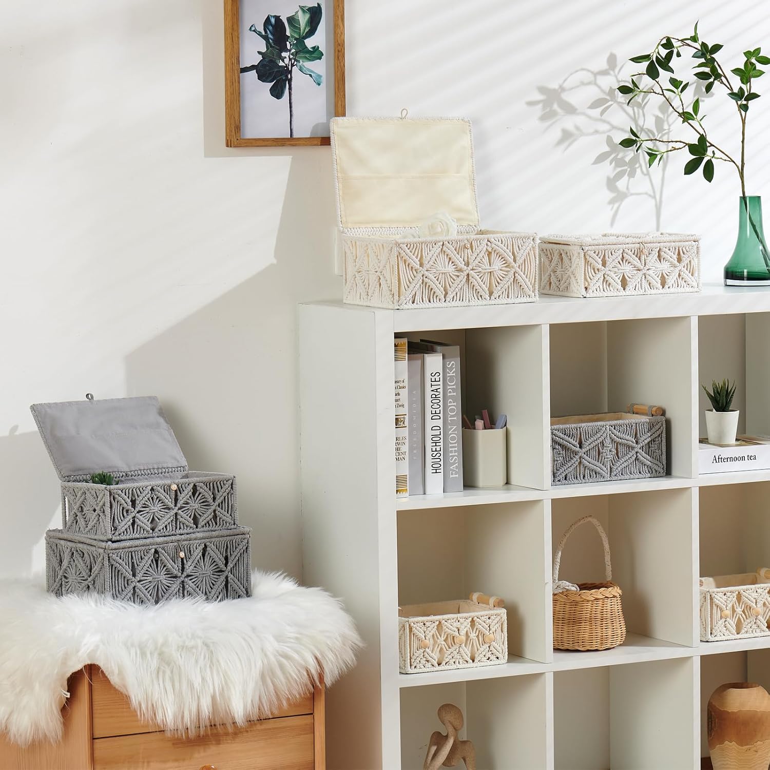 Boho Beige Storage Basket - View 6