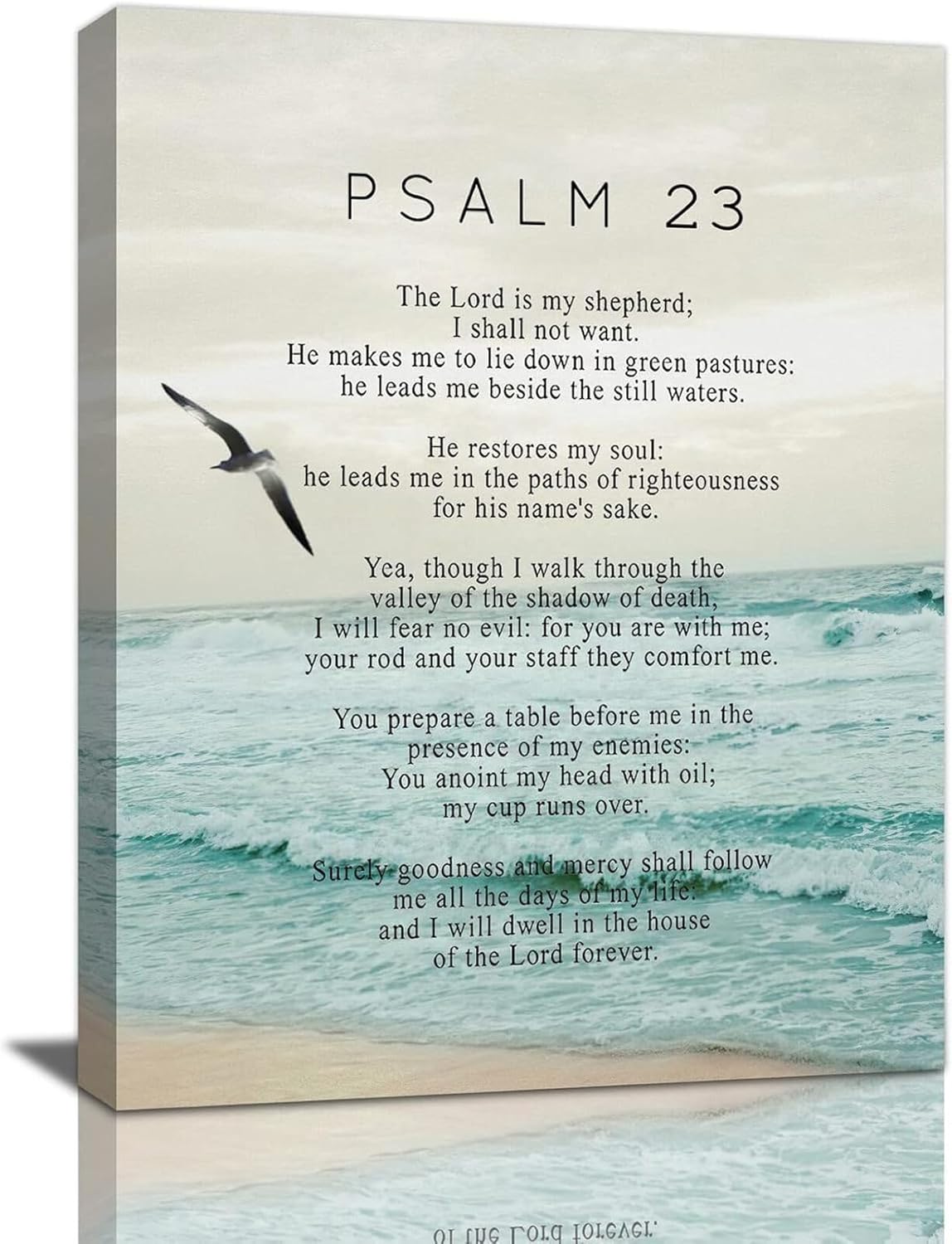 Framed Mid-Century Metal Wall Decor — 12" — Psalm 23 Artwork