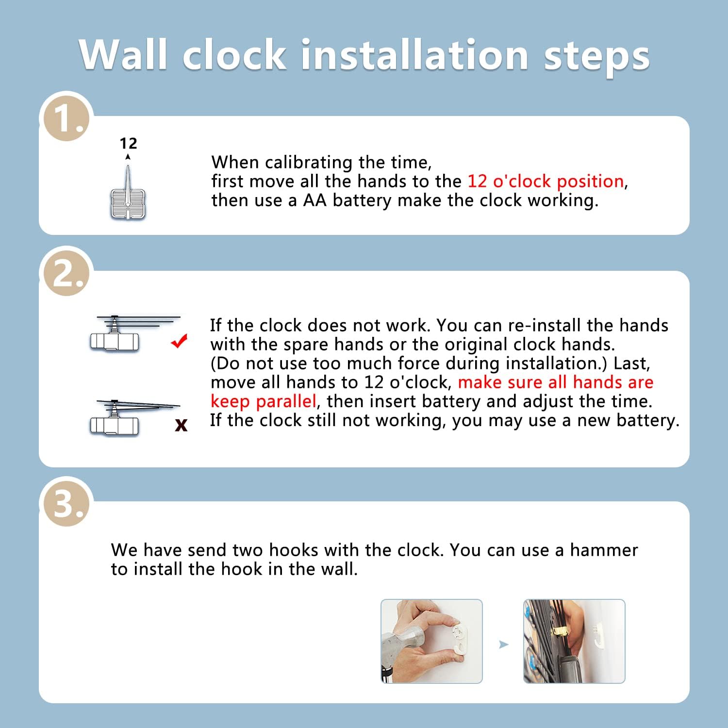 Battery Operated Modern Wall Clock — 24" - View 6