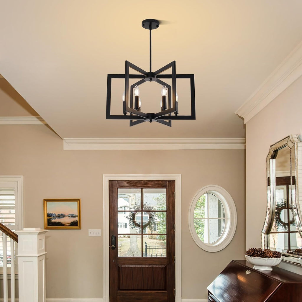 Farmhouse Black Chandelier — 6-Light - View 8