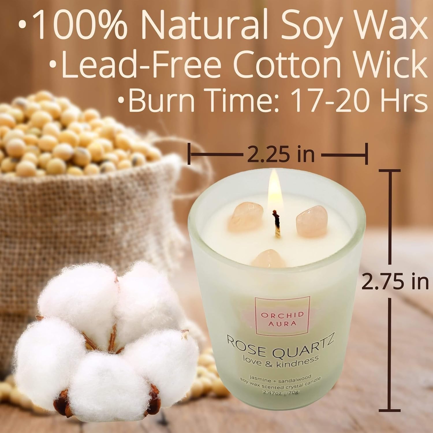 Scented Luxe Wood Soy Candle - View 6
