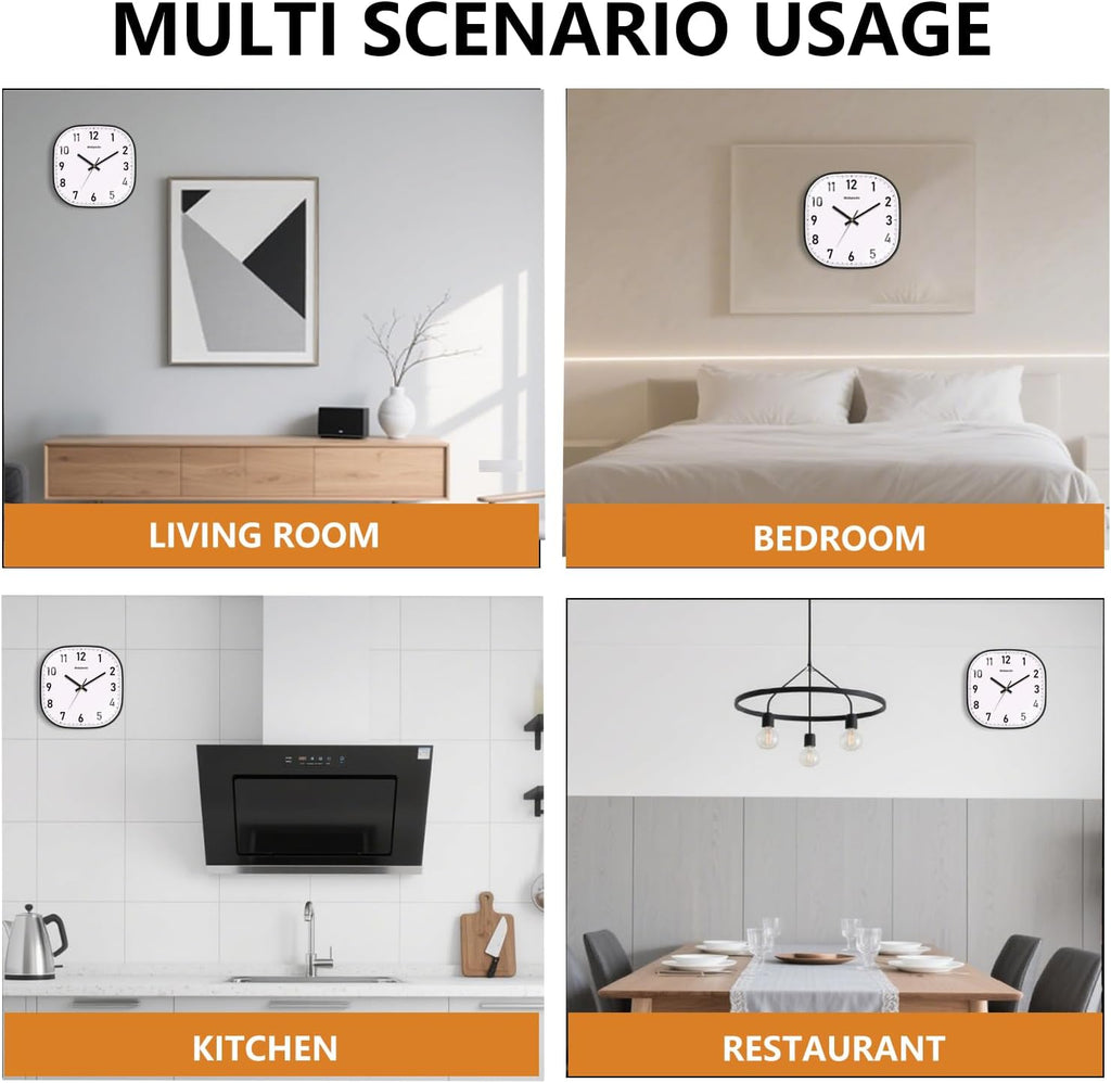 Battery Operated Black Wall Clock — 8" - View 8