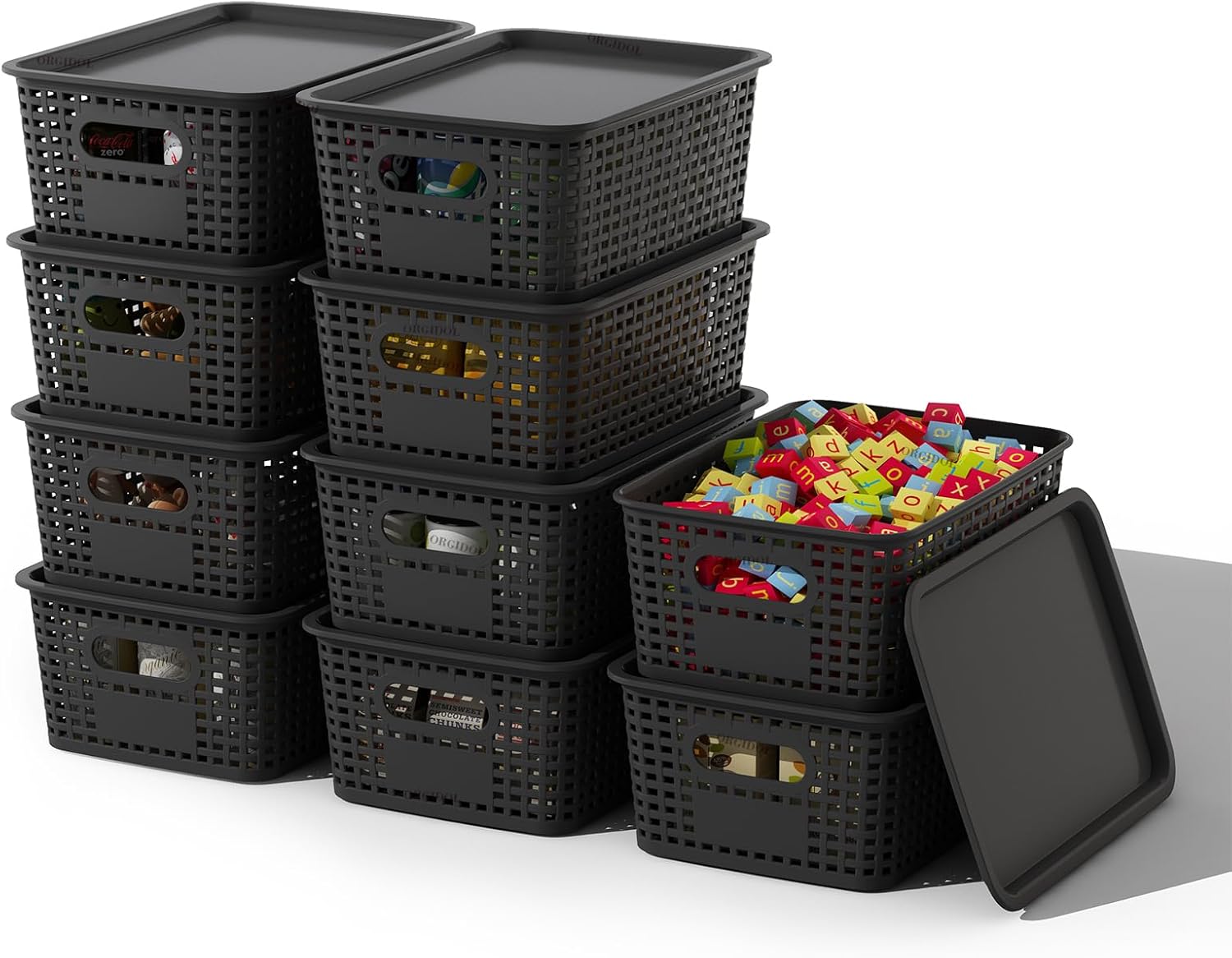 Black Storage Bin — 10 Pack