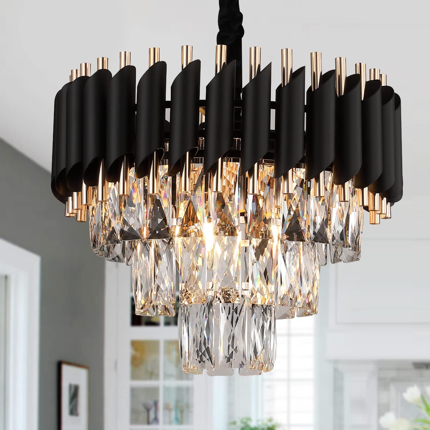 Luxe Black Chandelier — 20" — Black