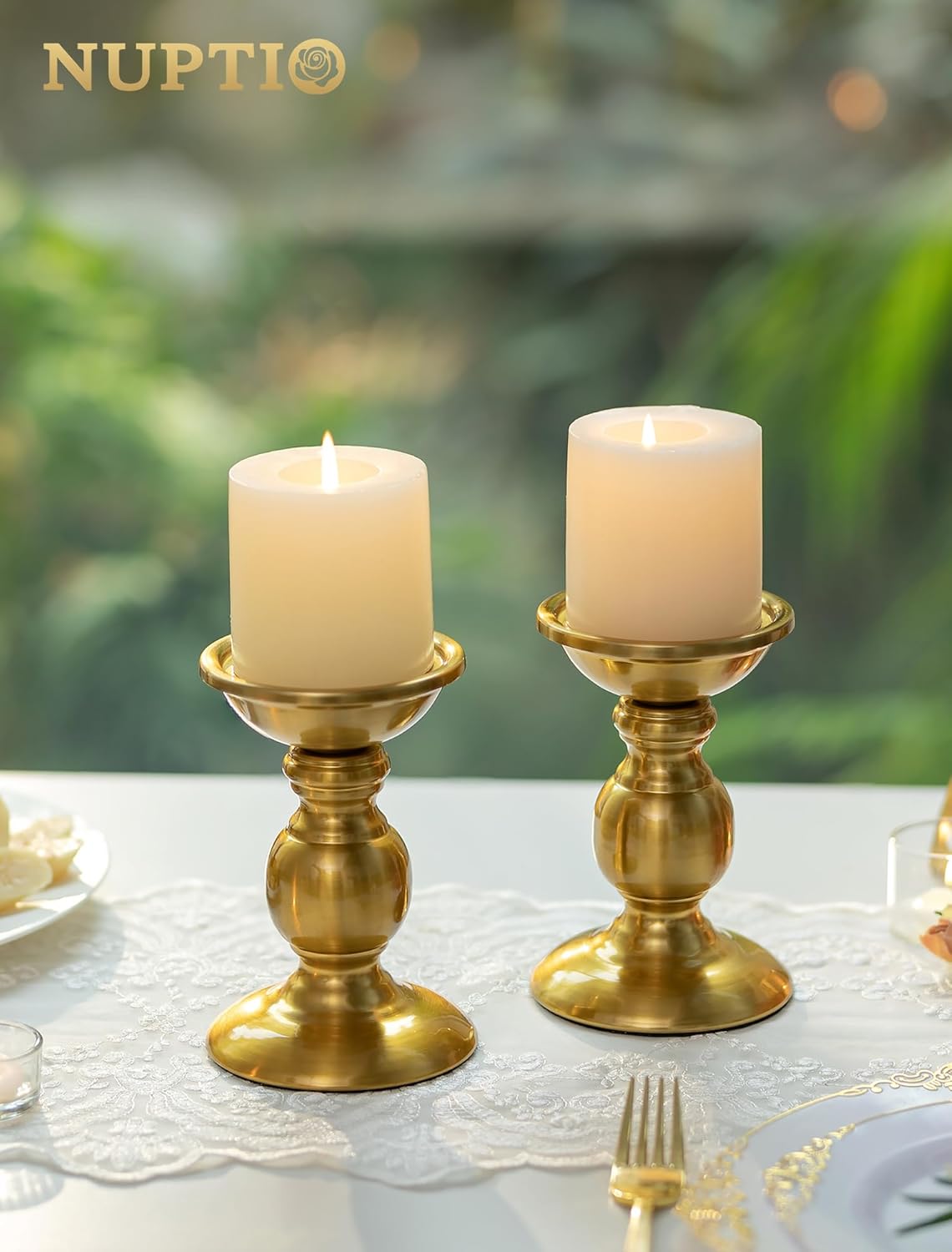 Vintage Luxe Black Pillar Candle - View 2