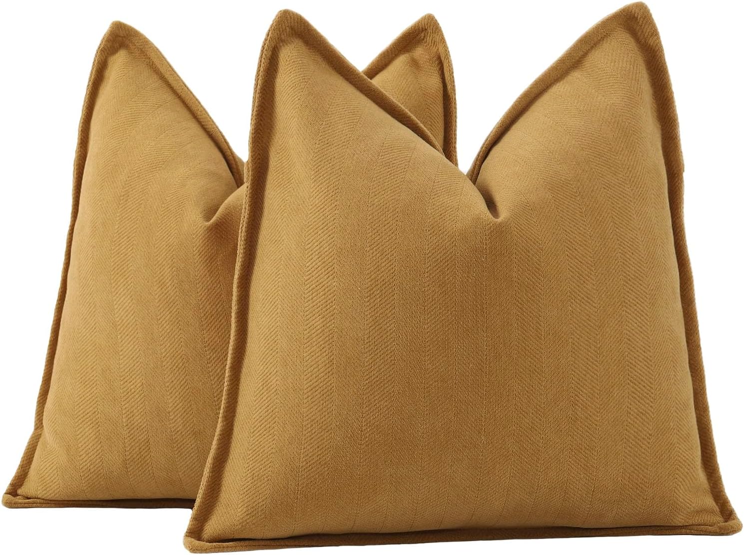 Chenille Boho Beige Throw Pillow Cover — 20" — Mustard Yellow
