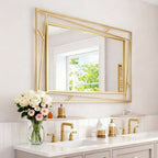 Framed Farmhouse Black Wall Mirror — 28" — Gold