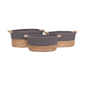 Handwoven Boho Beige Basket — Gray