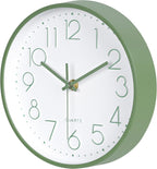 Battery Operated Modern Black Wall Clock — 8" - View 2
