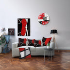 Battery Operated Modern Red Wall Clock — 12" - View 7
