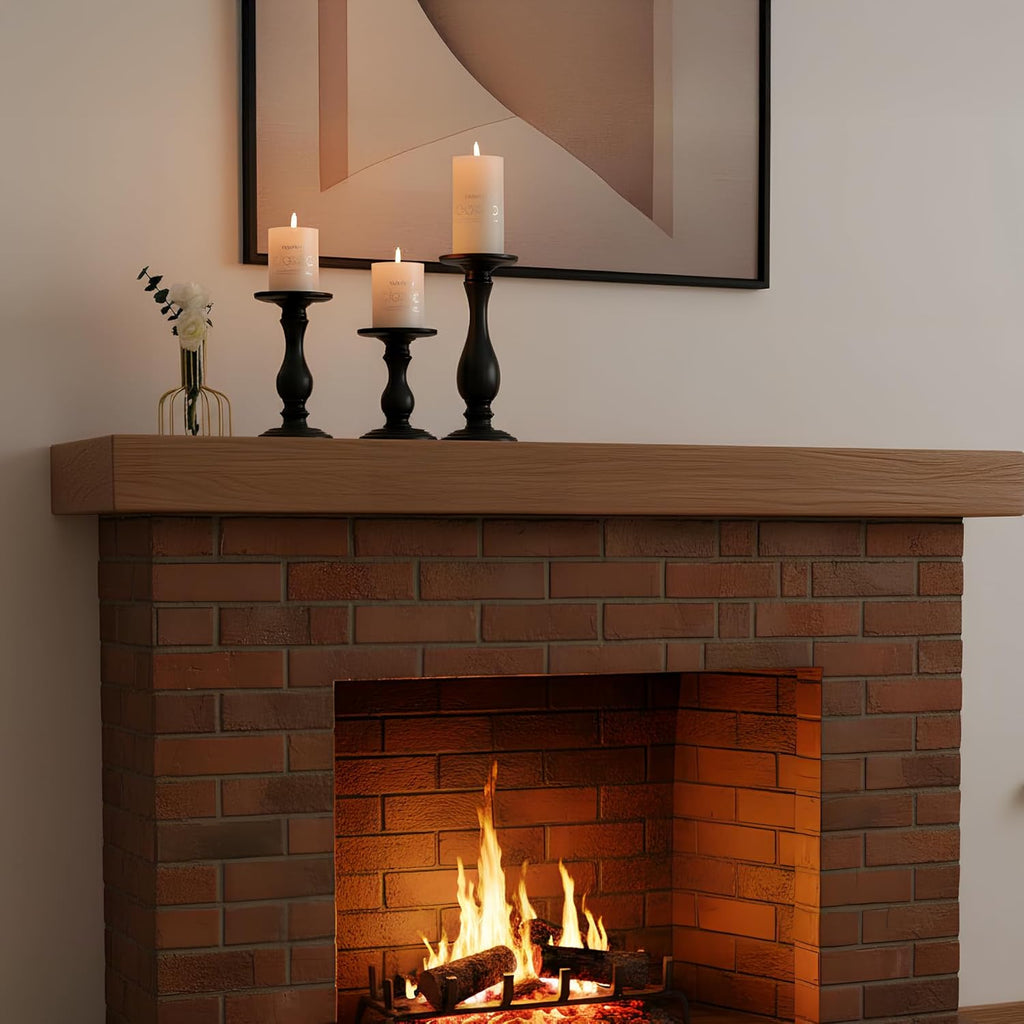 Farmhouse Metal Pillar Candle — 10" - View 7