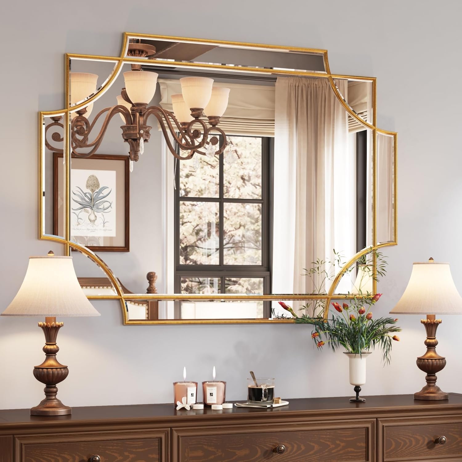 Beveled Farmhouse Glass Vanity Mirror — 30" — 40"L x 29.2"W