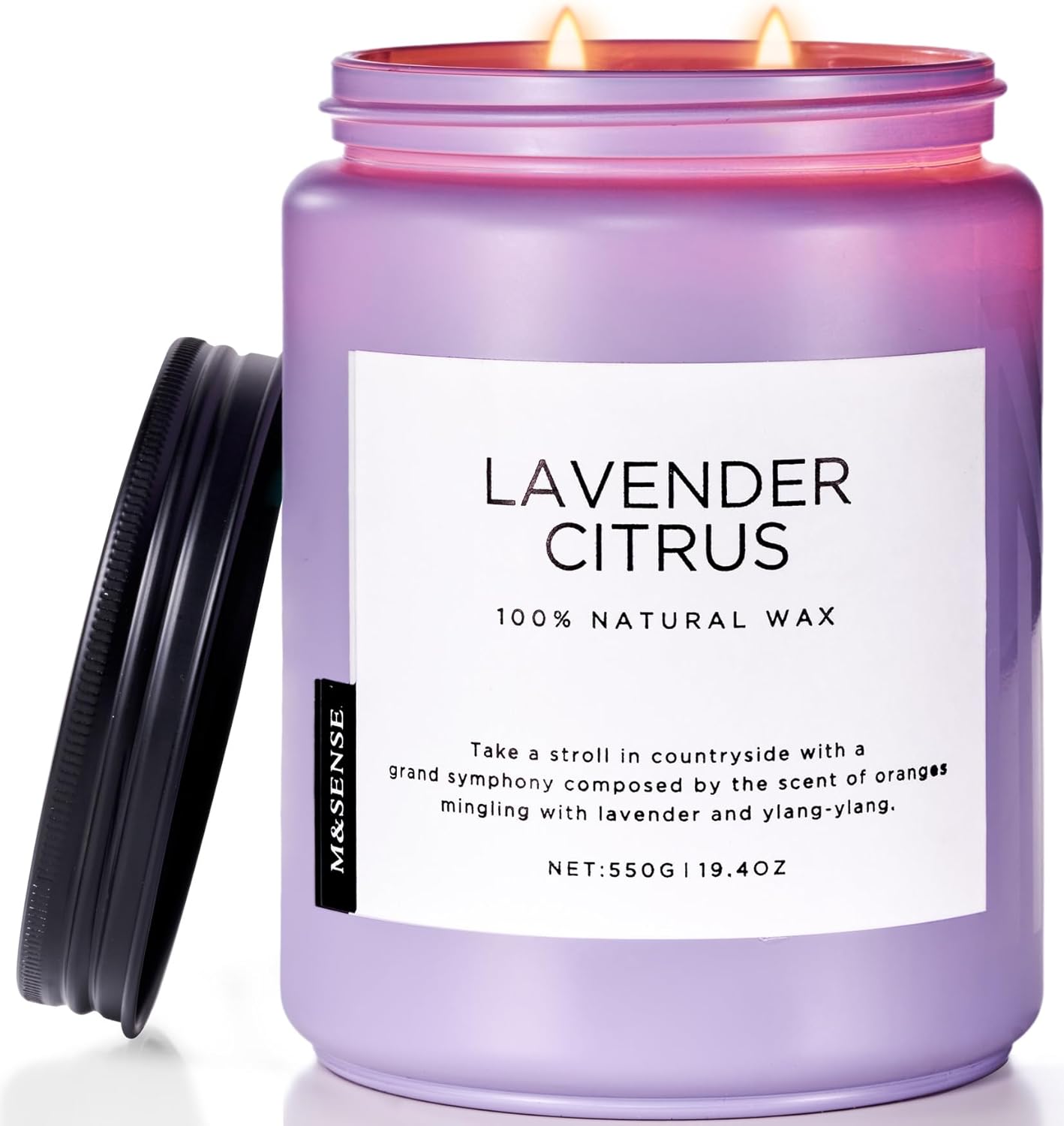 Scented Beige Soy Candle — Lavender Citrus