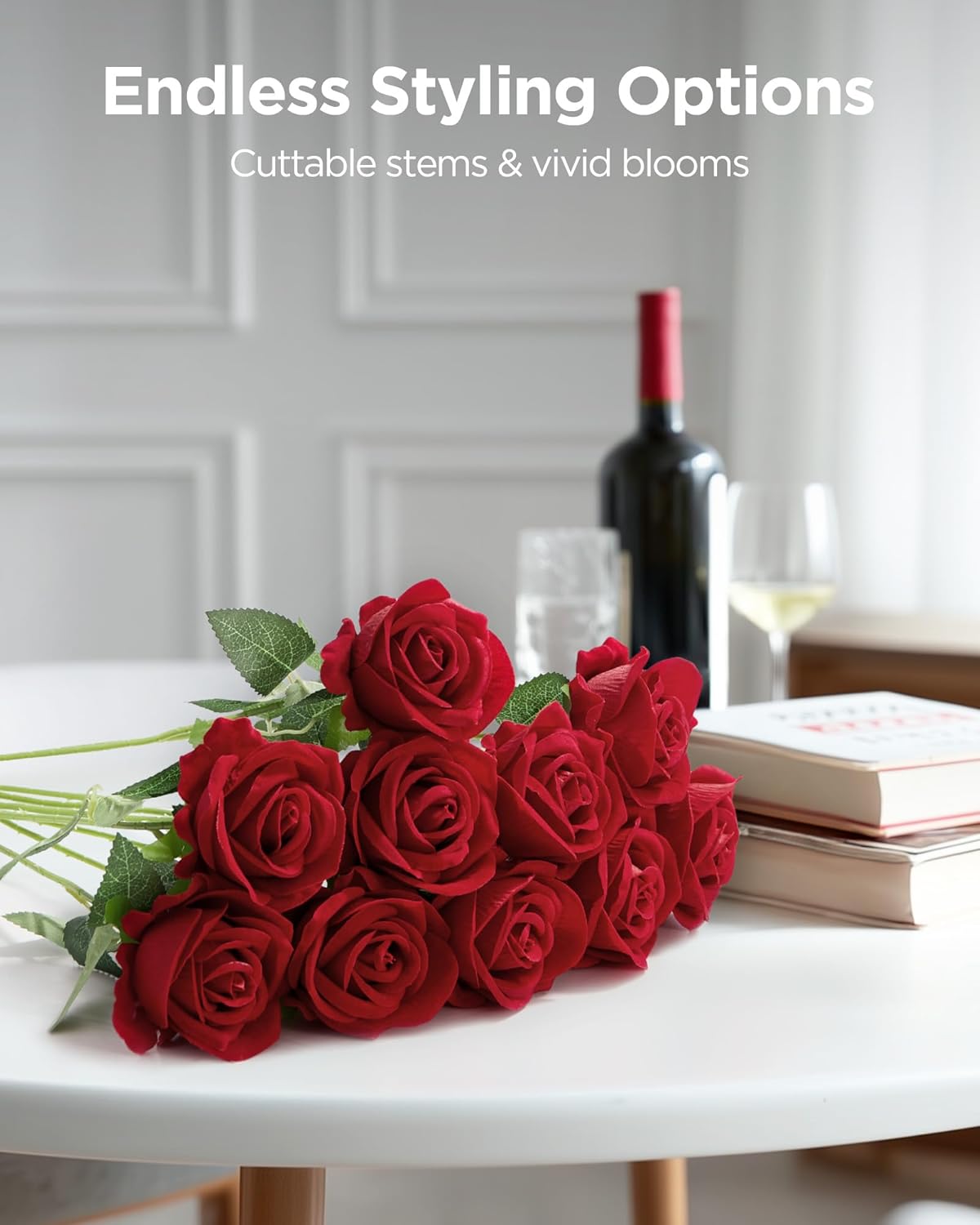 Velvet Luxe Black Artificial Flowers - View 3
