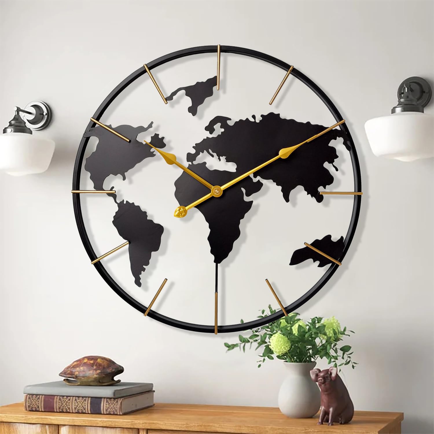 Battery Operated Farmhouse Metal Wall Clock — 24" — Color2