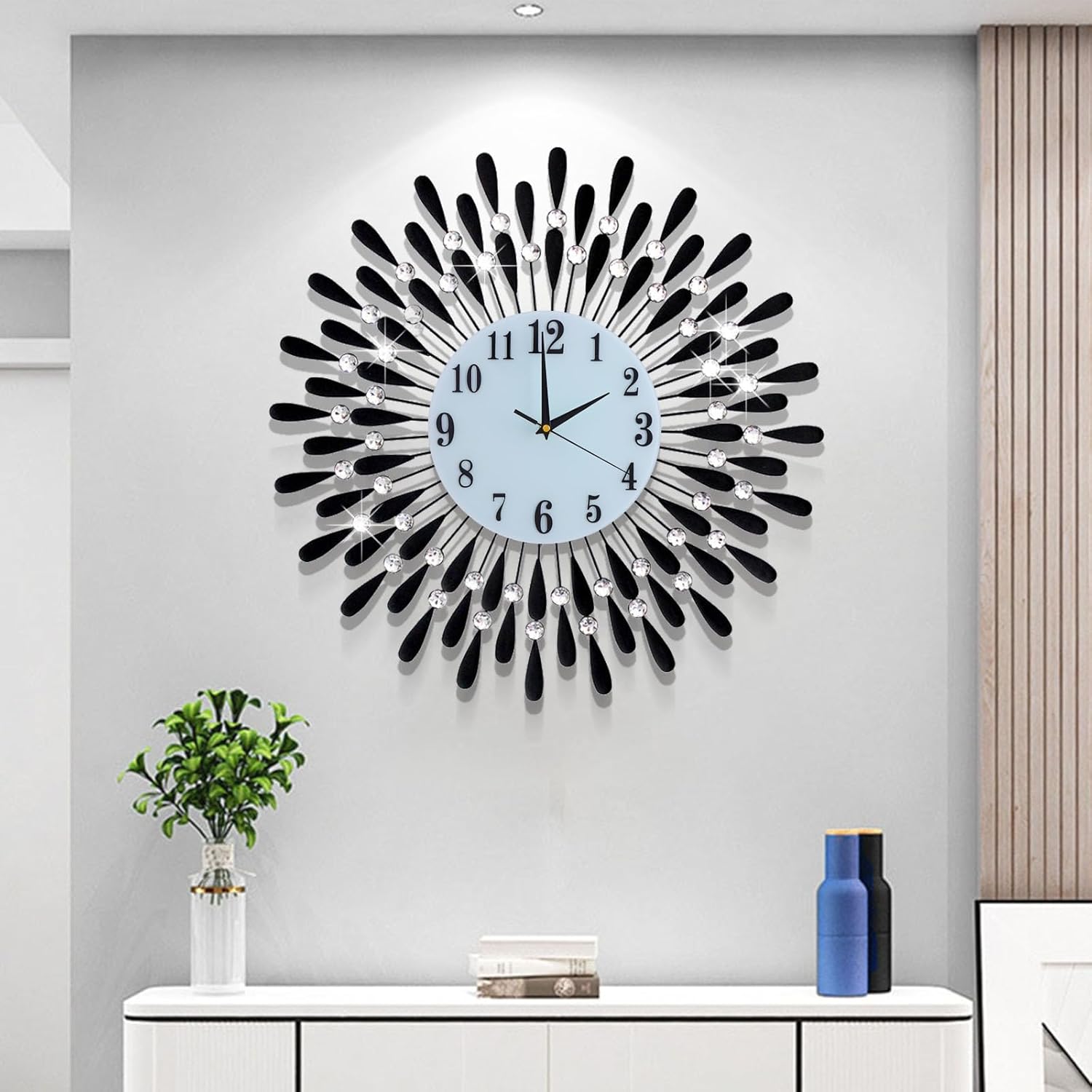 Luxe Black Wall Clock — 7" — Black