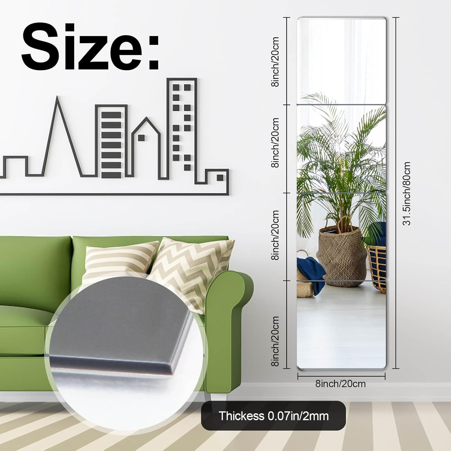 Wall Mirror — 8" - View 2