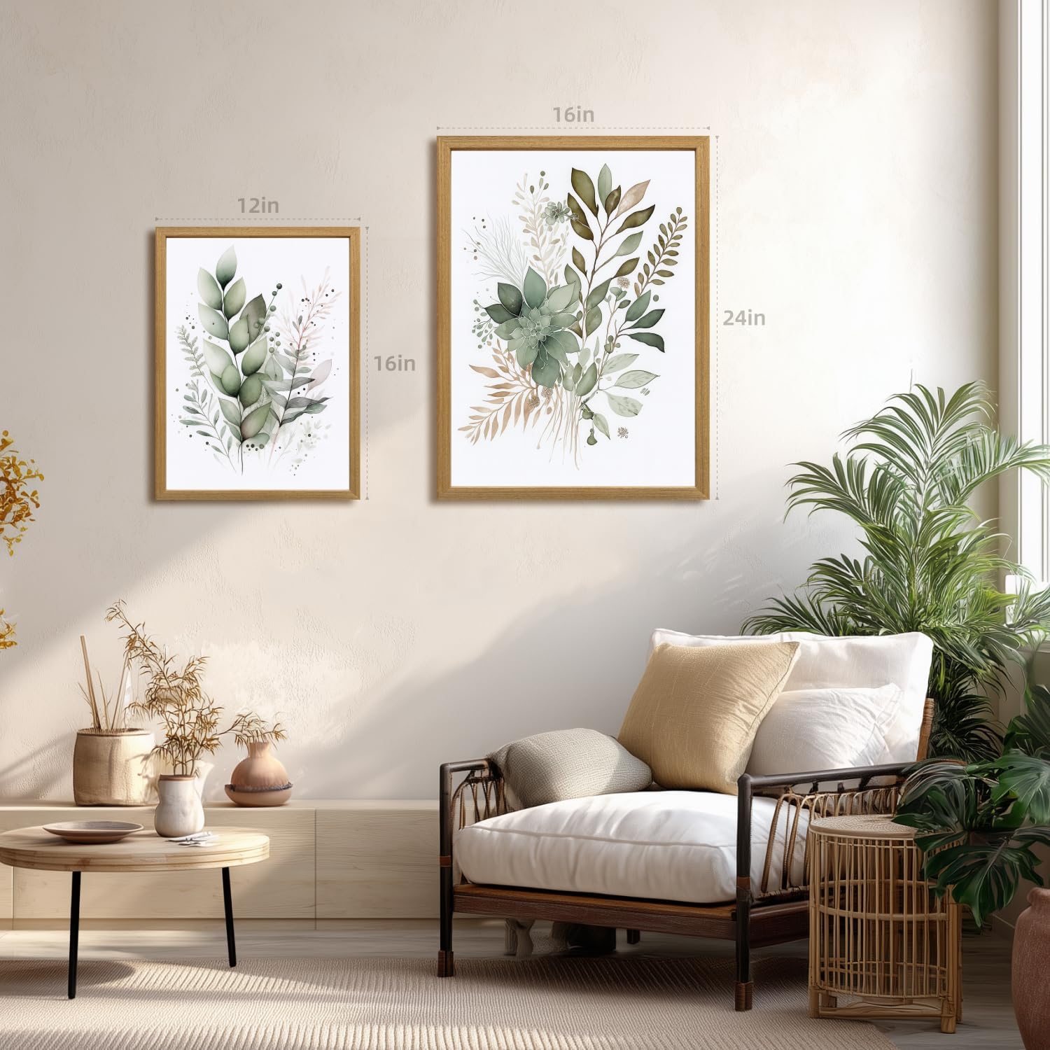 Framed Modern Blue Wall Decor — 16" - View 4