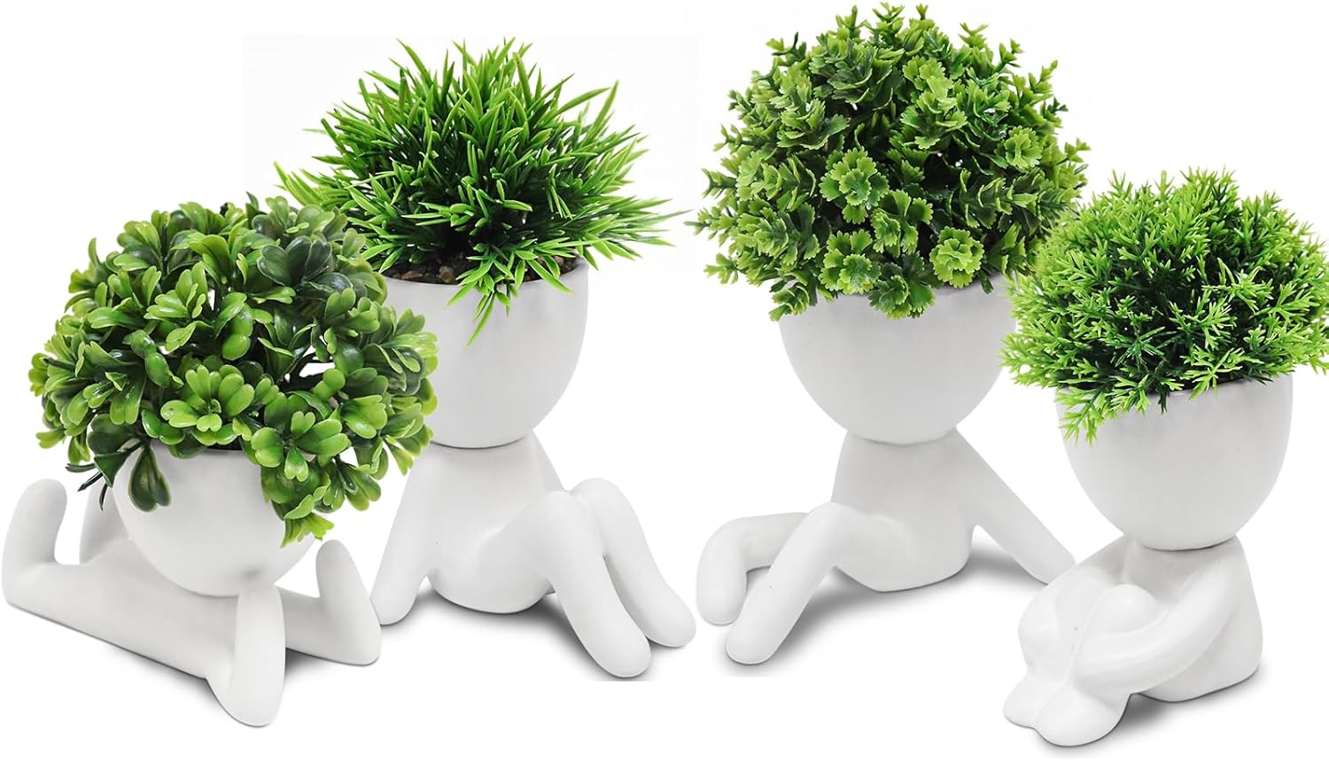 Beige Faux Succulent — White