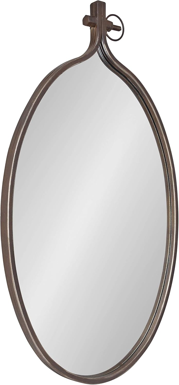 Framed Modern Black Wall Mirror — 28.5" — Bronze