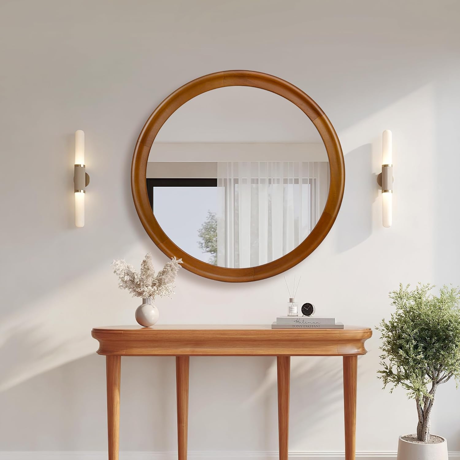Round Farmhouse Black Vanity Mirror — 36" - View 5