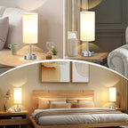 Dimmable Beige Bedside Lamp - View 2