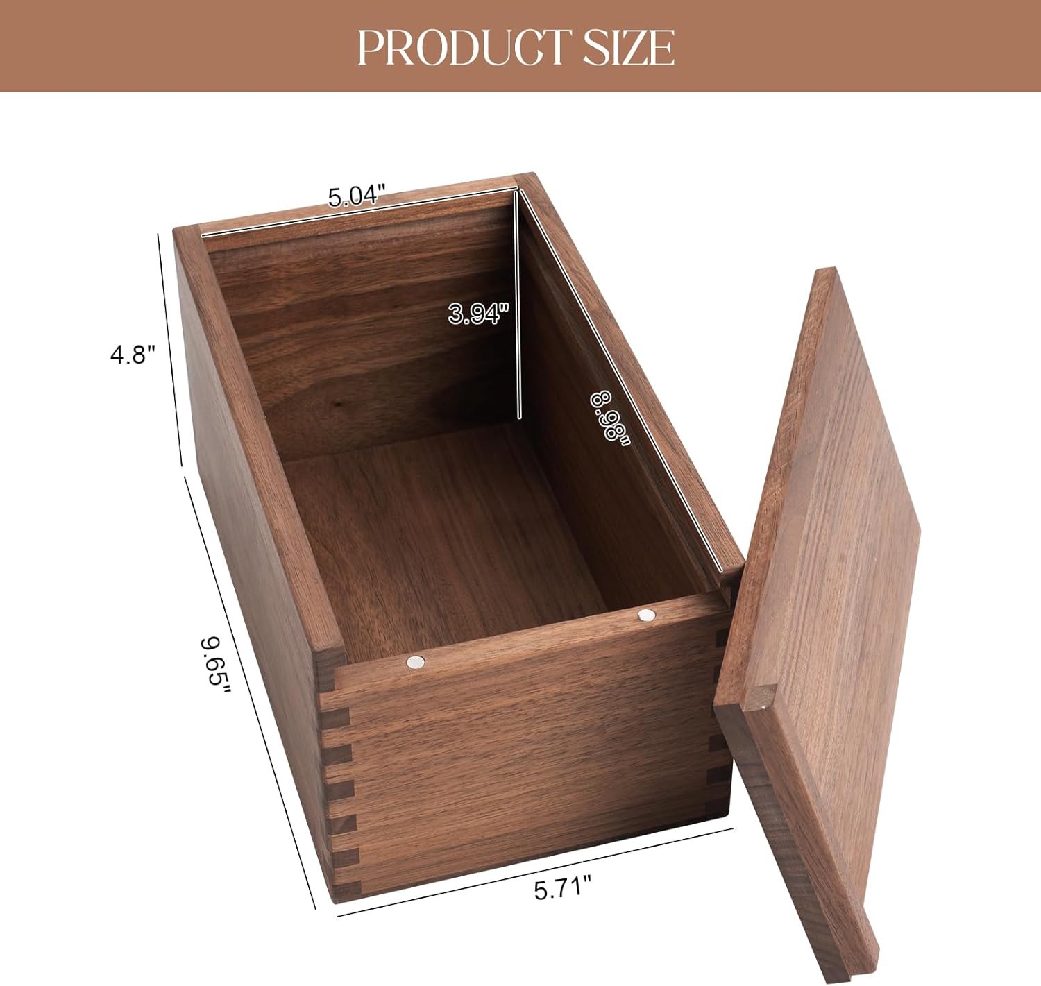 Wood Storage Basket — 9.65" - View 2