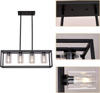 Vintage Farmhouse Black Chandelier — 4-Light - View 6