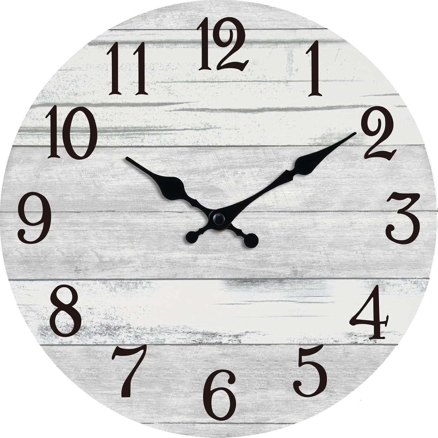 Battery Operated Farmhouse Blue Wall Clock — 14" — Light Gray