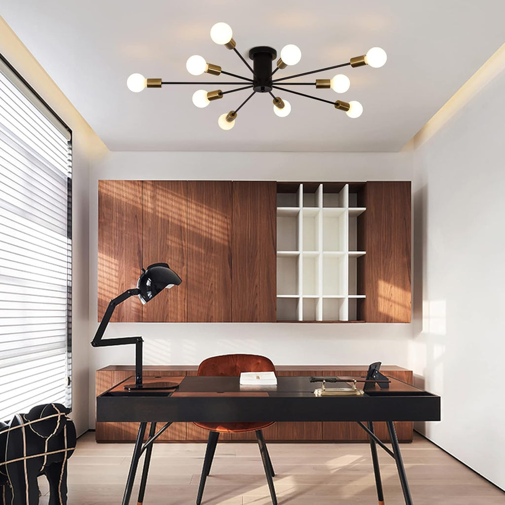 Farmhouse Black Chandelier — 10-Light - View 2