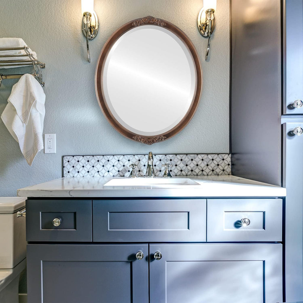 Beveled Luxe Beige Wall Mirror — 26" - View 4