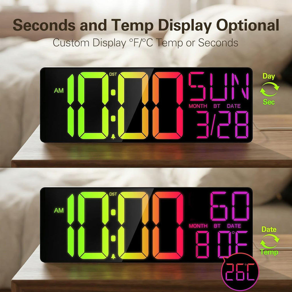 RGB Black Wall Clock — 18" - View 5
