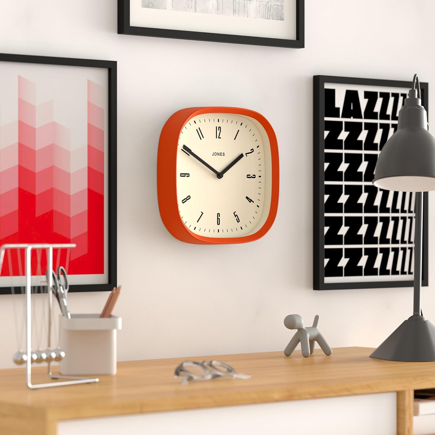 Mid-Century Black Wall Clock — 10" - View 6