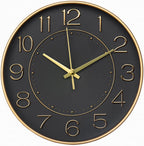Battery Operated Luxe Black Wall Clock — 10" - View 8