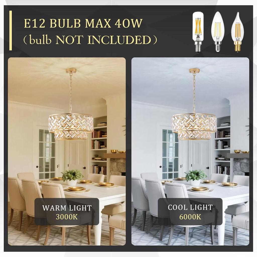 Round Luxe Black Chandelier — 20" - View 7