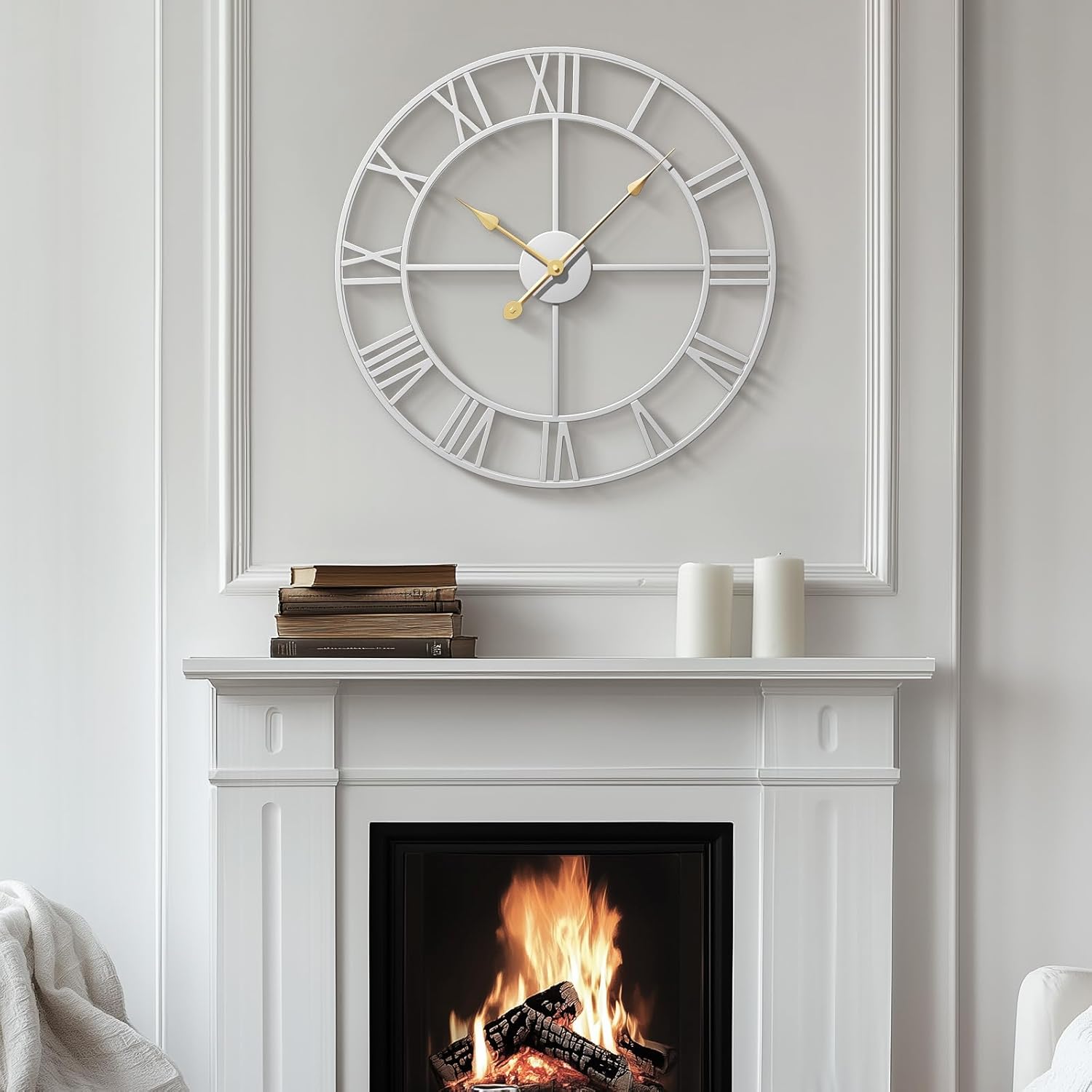 Battery Operated Black Wall Clock — 24" - View 3