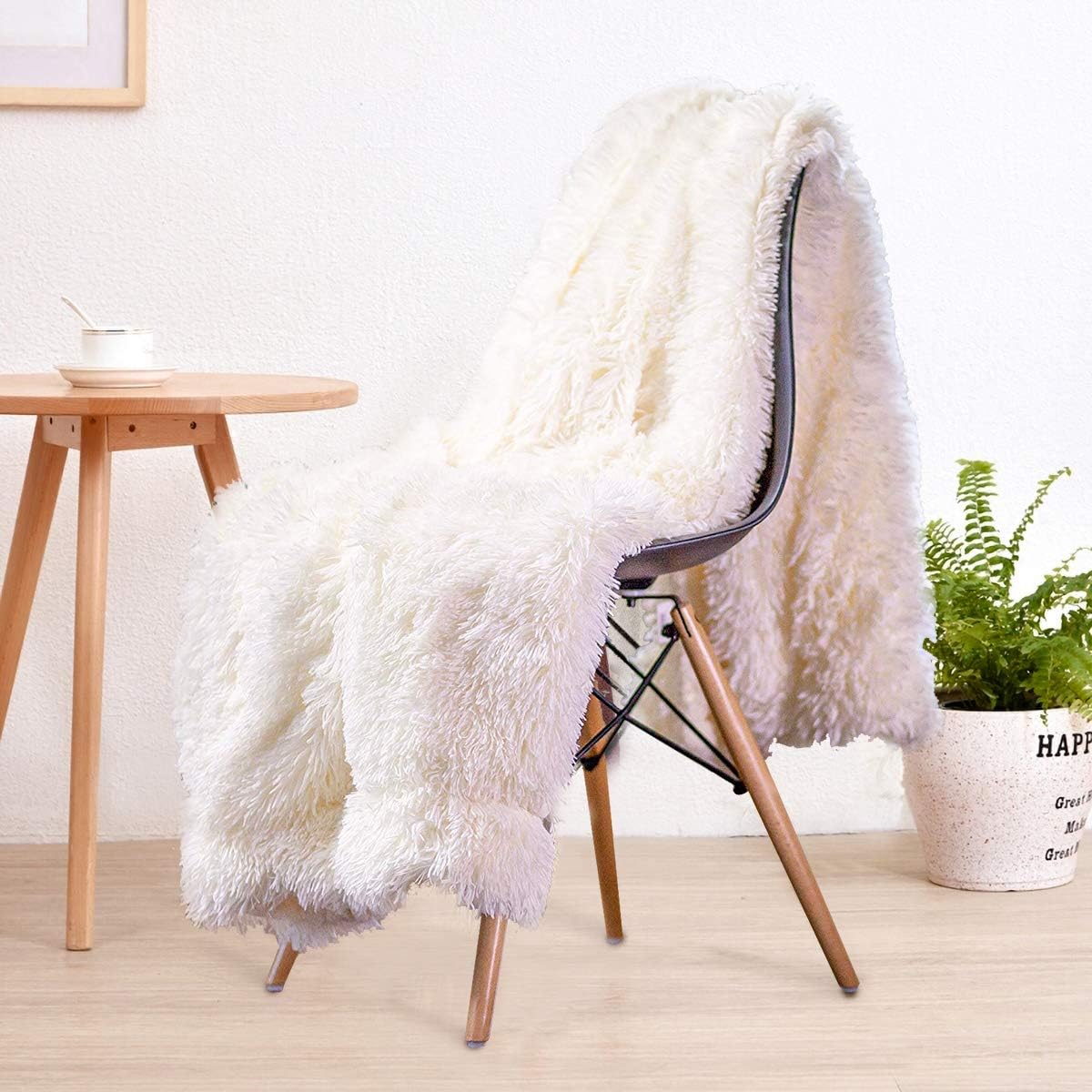 Beige Throw Pillow — 50" — Cream White