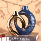 Round Luxe Blue Vase — Set of 2 - View 8
