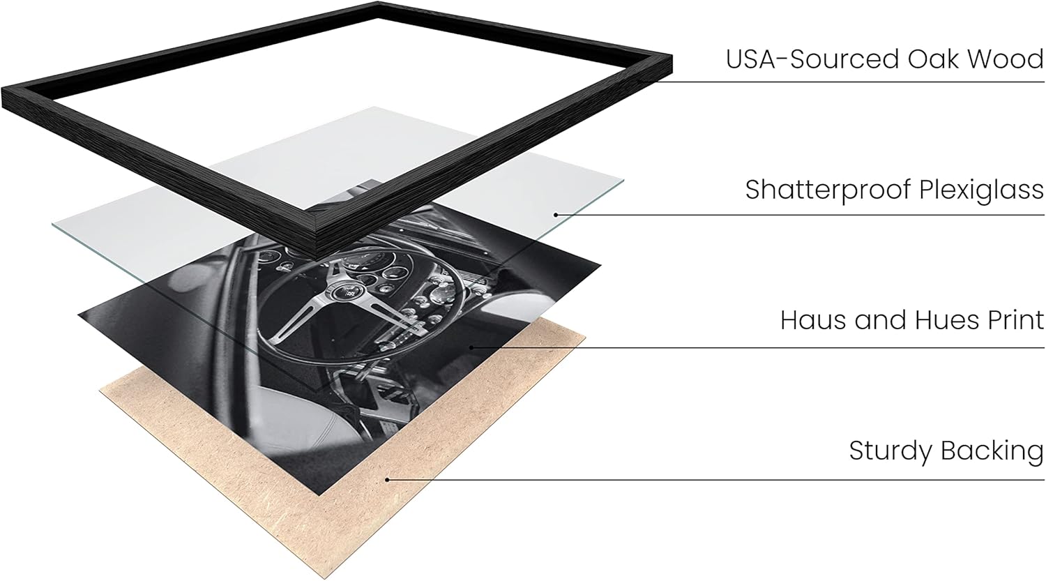 Framed Black Wall Decor — Set of 6 - View 2