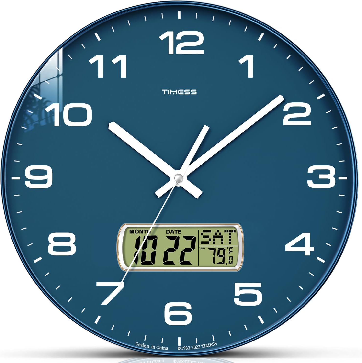 Battery Operated Luxe Black Wall Clock — 14" — 12 Inch