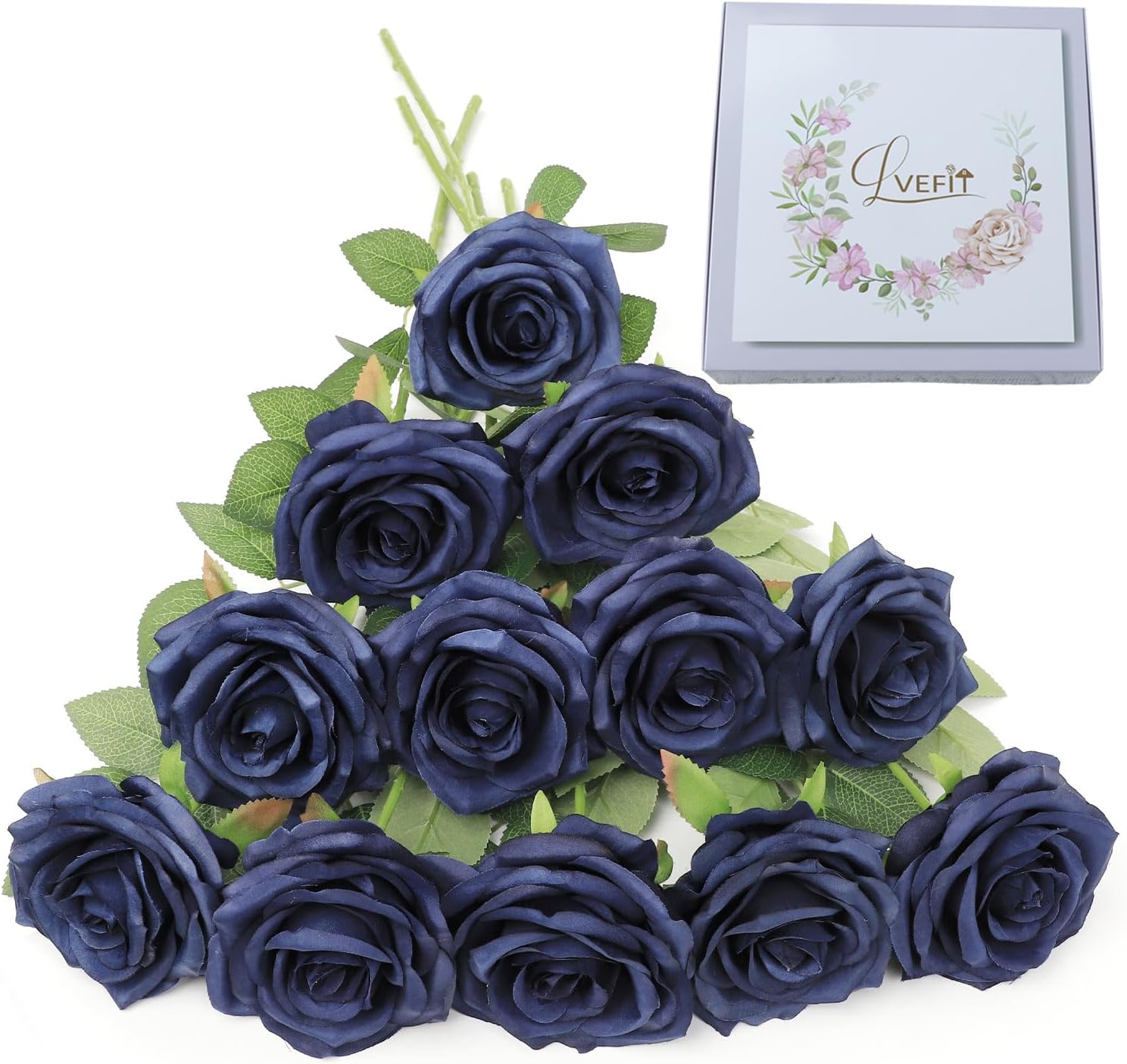 Beige Artificial Plant — Navy Blue