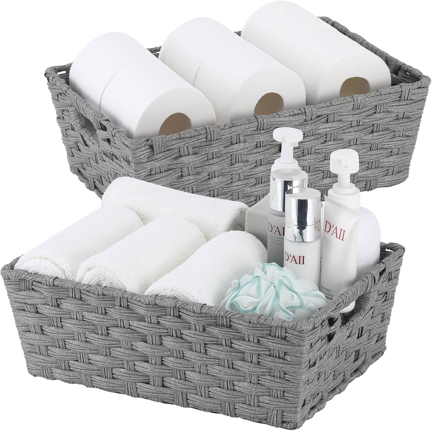 Boho Brown Storage Basket — 12" — 15" x 10.3" x 5.2"