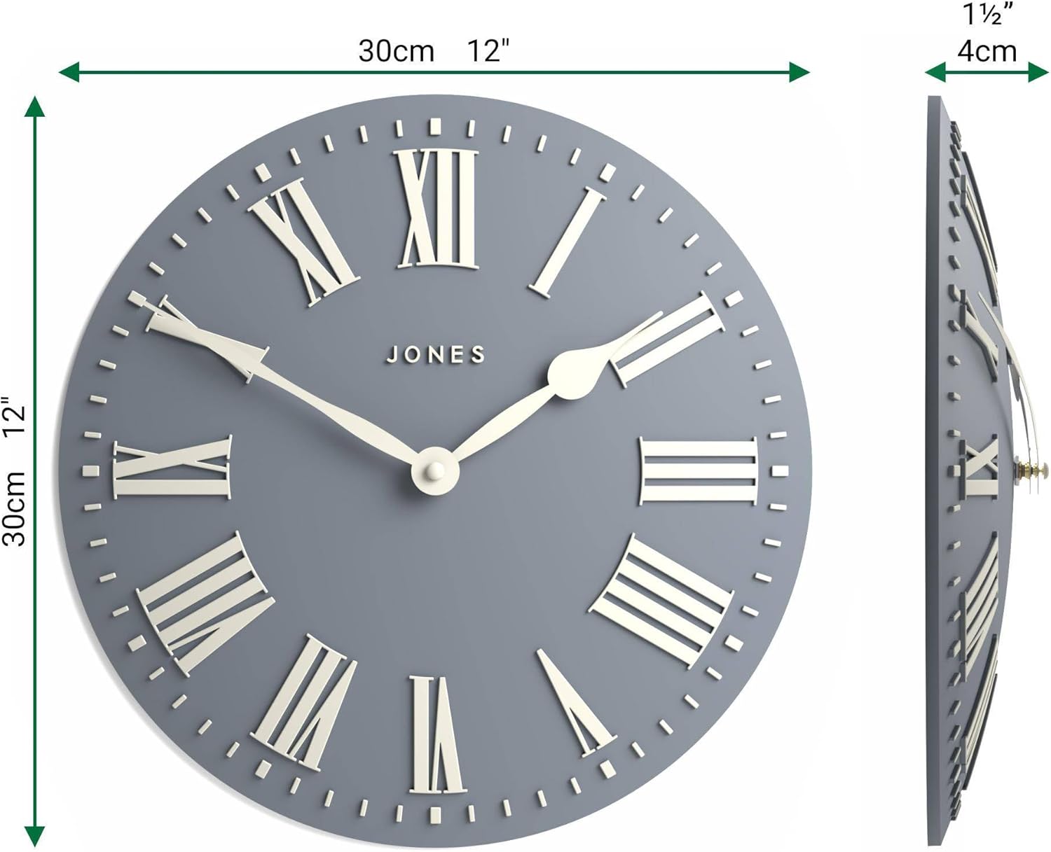 Modern Blue Wall Clock — 12" - View 5