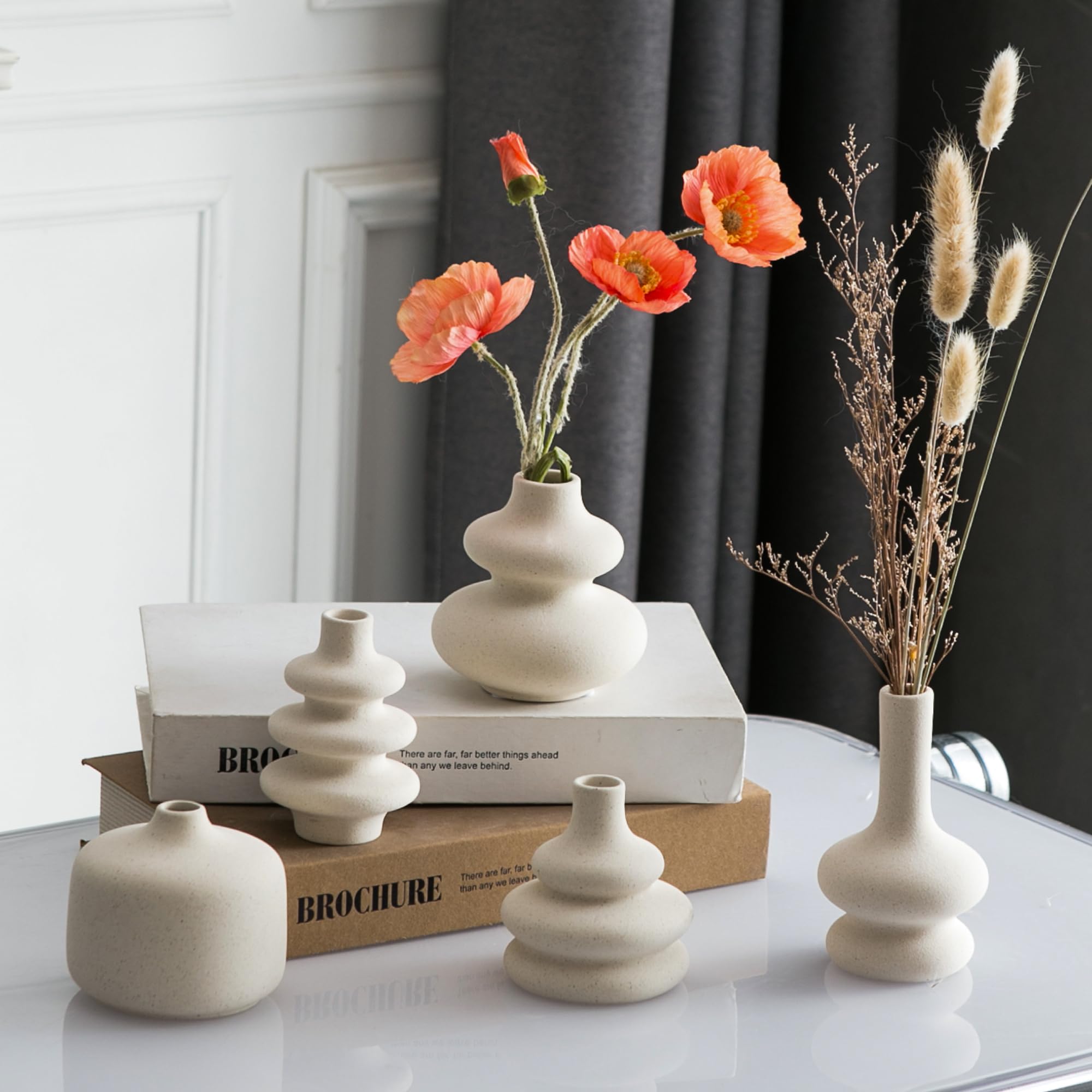 Boho Black Decorative Vase — Set of 5