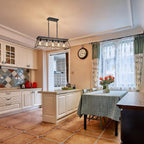 Rectangular Farmhouse Black Chandelier — 5-Light - View 9
